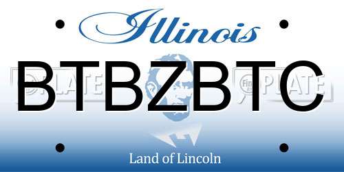 BTBZBTC Illinois License Plate
