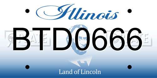 BTD0666 Illinois License Plate
