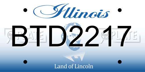 BTD2217 Illinois License Plate