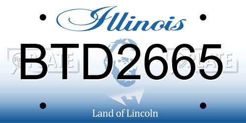 BTD2665 Illinois License Plate