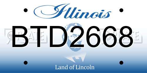 BTD2668 Illinois License Plate