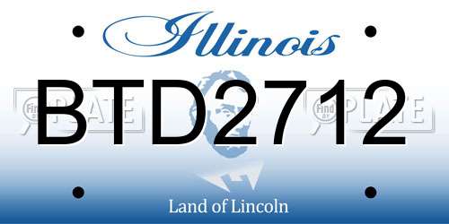 BTD2712 Illinois License Plate