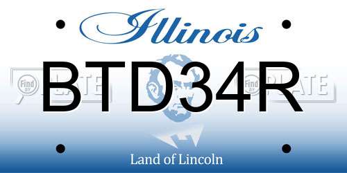 BTD34R Illinois License Plate