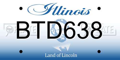BTD638 Illinois License Plate