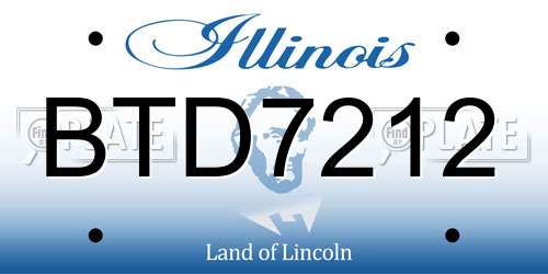 BTD7212 Illinois License Plate