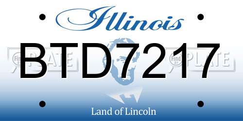 BTD7217 Illinois License Plate