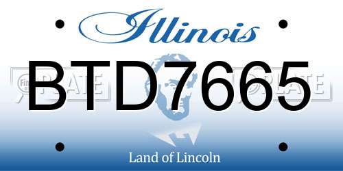 BTD7665 Illinois License Plate
