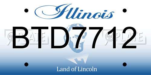 BTD7712 Illinois License Plate