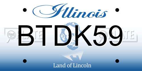 BTDK59 Illinois License Plate