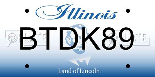 BTDK89 Illinois License Plate