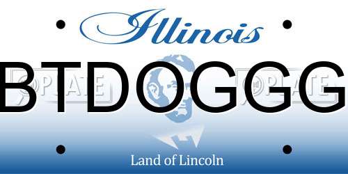 BTDOGGG Illinois License Plate
