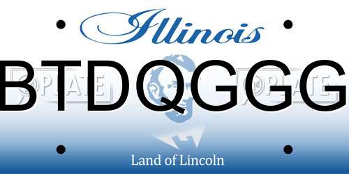 BTDQGGG Illinois License Plate