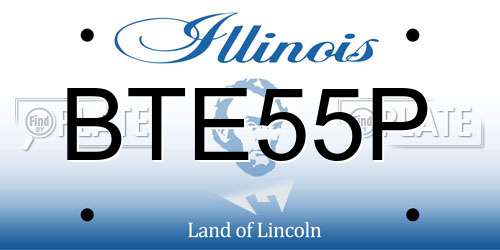 BTE55P Illinois License Plate