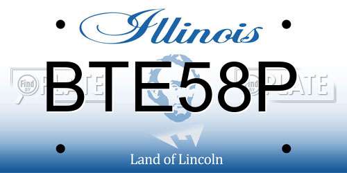 BTE58P Illinois License Plate