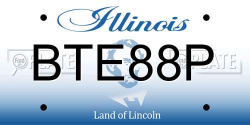 BTE88P Illinois License Plate