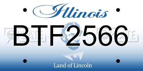 BTF2566 Illinois License Plate