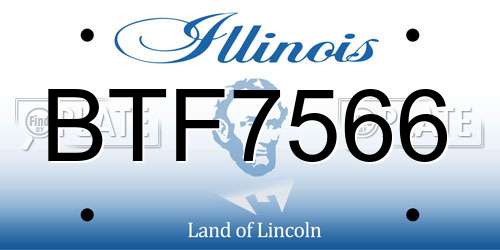 BTF7566 Illinois License Plate