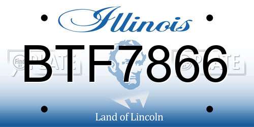 BTF7866 Illinois License Plate