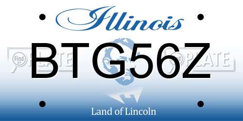 BTG56Z Illinois License Plate