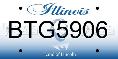BTG5906 Illinois License Plate