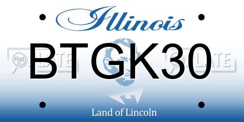 BTGK30 Illinois License Plate
