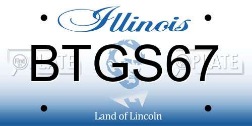 BTGS67 Illinois License Plate