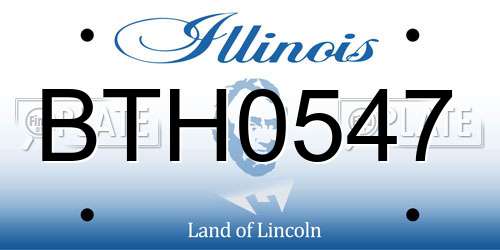 BTH0547 Illinois License Plate