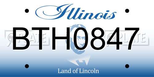 BTH0847 Illinois License Plate