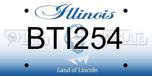 BTI254 Illinois License Plate