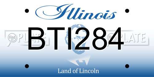 BTI284 Illinois License Plate