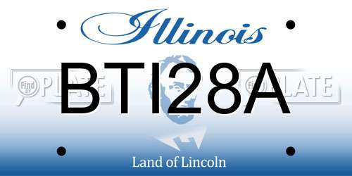 BTI28A Illinois License Plate