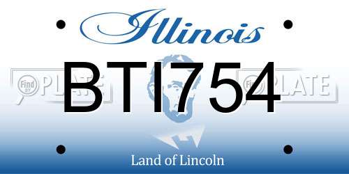 BTI754 Illinois License Plate