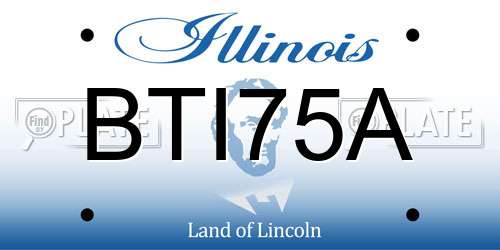 BTI75A Illinois License Plate