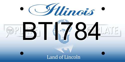BTI784 Illinois License Plate