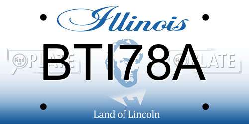 BTI78A Illinois License Plate