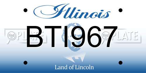 BTI967 Illinois License Plate