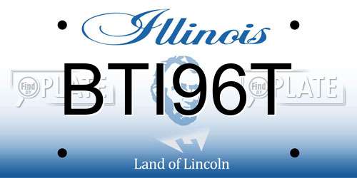 BTI96T Illinois License Plate