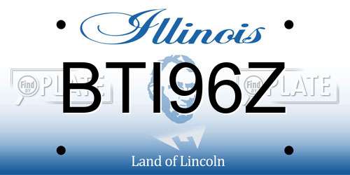 BTI96Z Illinois License Plate