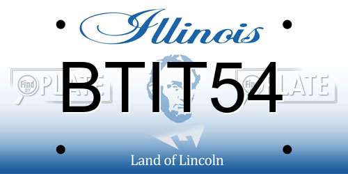 BTIT54 Illinois License Plate