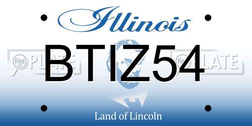 BTIZ54 Illinois License Plate