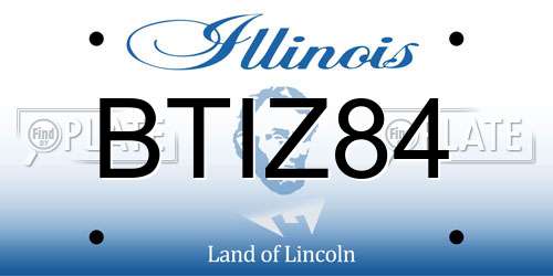 BTIZ84 Illinois License Plate