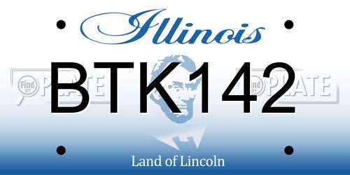 BTK142 Illinois License Plate