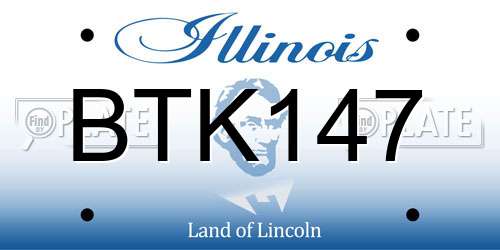 BTK147 Illinois License Plate