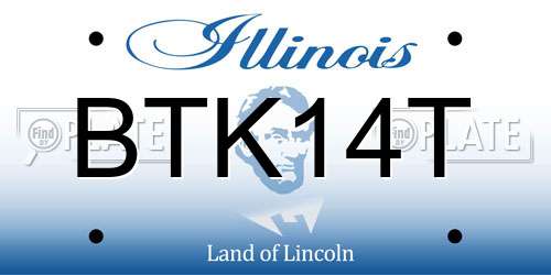 BTK14T Illinois License Plate