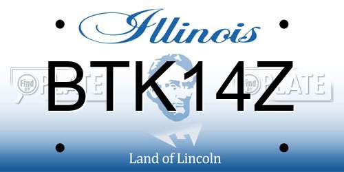 BTK14Z Illinois License Plate
