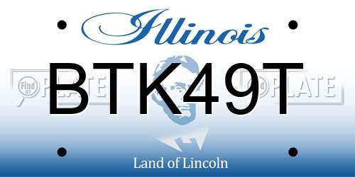 BTK49T Illinois License Plate