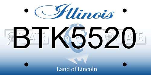 BTK5520 Illinois License Plate