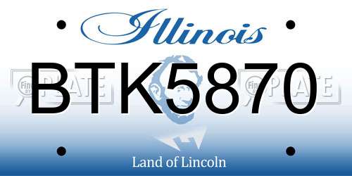 BTK5870 Illinois License Plate