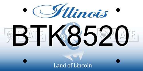 BTK8520 Illinois License Plate