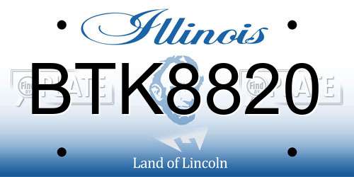 BTK8820 Illinois License Plate